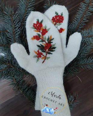 Mănuși albe handmade