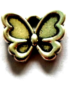 Charm metalic fluture cu margini argintiu