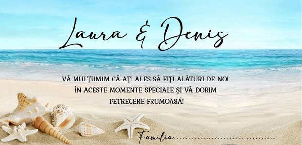 Plicuri bani nuntă mare, nisip și scoici