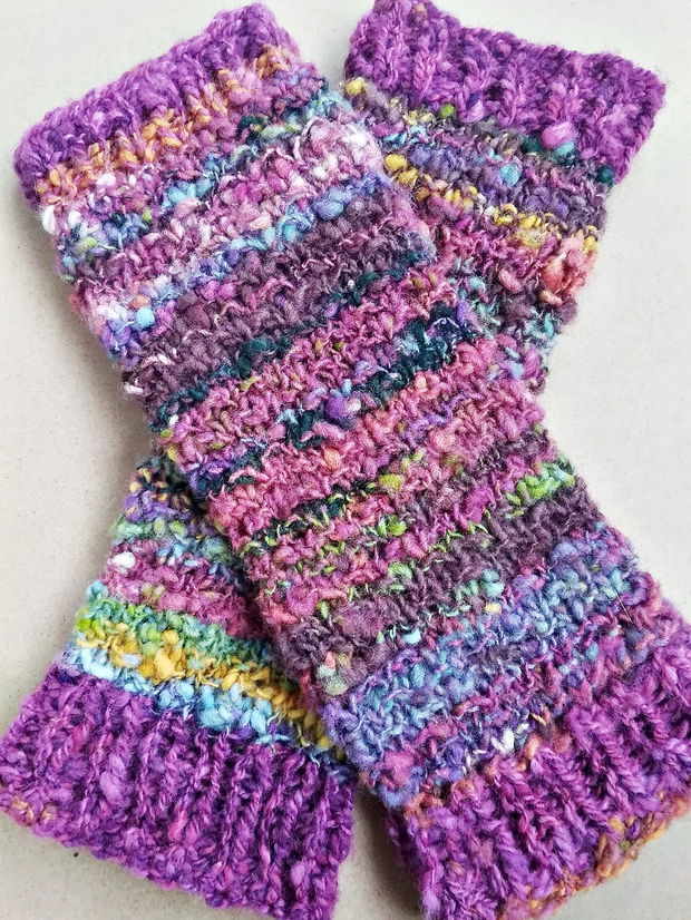 jambiere de lana tricotate multicolor