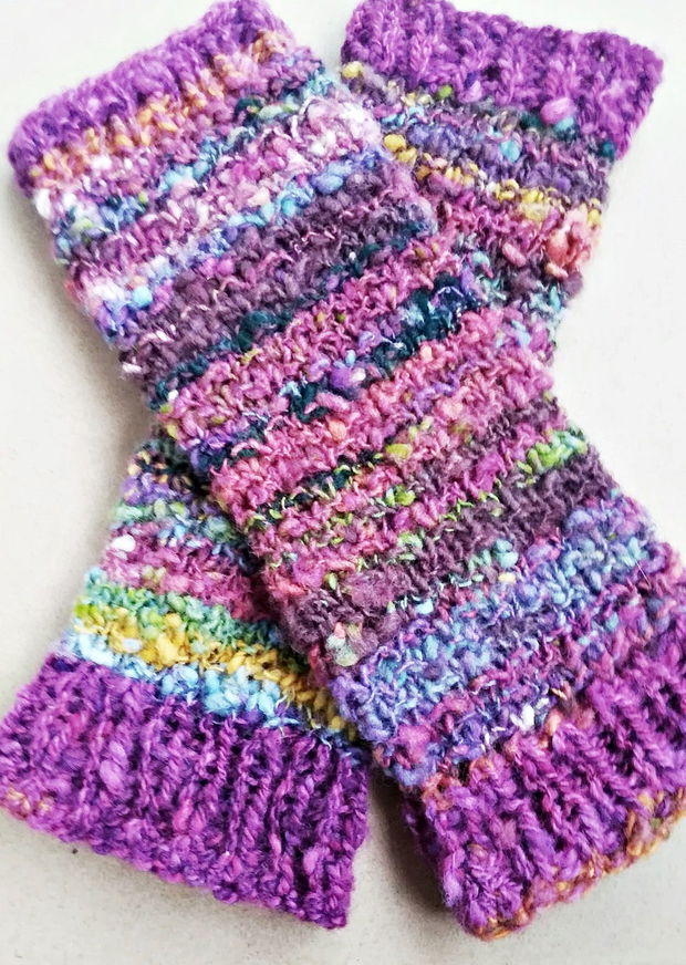 jambiere de lana tricotate multicolor