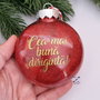 Glob personalizat: Cea mai buna diriginta, glob sclipici rosu, glob cu text, cadou craciun diriginta