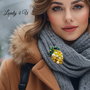 Brosa lămâie, Idei cadou unicat, bijuterii lămâi Brosa cu perle, Accesorii handmade realizate manual in Romania, Când viața îți dă lămâi fă limonadă
