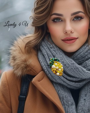 Brosa lămâie, Idei cadou unicat, bijuterii lămâi Brosa cu perle, Accesorii handmade realizate manual in Romania, Când viața îți dă lămâi fă limonadă