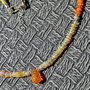 Colier argint opal de foc etiopian galben oranj brioleta gravata agata galbena naturala minimalist boho chic trendy - Transport gratuit