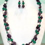 SET~SWEET AND PURPLE~ametist,agate,perle cultură,hematit electroplacat,inox