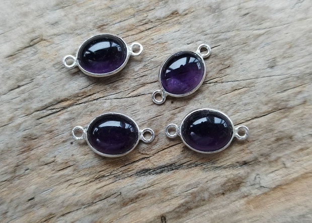 Link ametist, argint 925 - 16x10 mm