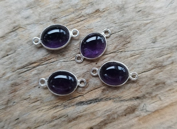 Link ametist, argint 925 - 16x10 mm