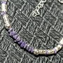 Bratara argint diamant brut violet hammered minimlist boho chic trendy cadou - Transport gratuit