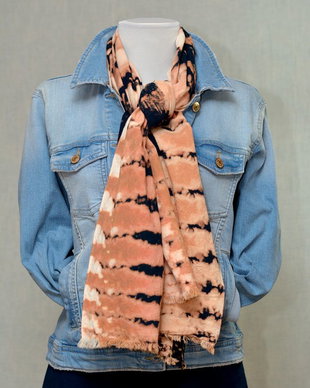 Esarfa din panza topita de bumbac Tie&Dye, unicat