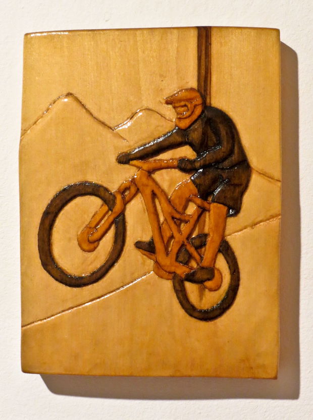 Sculptura biciclist handmade