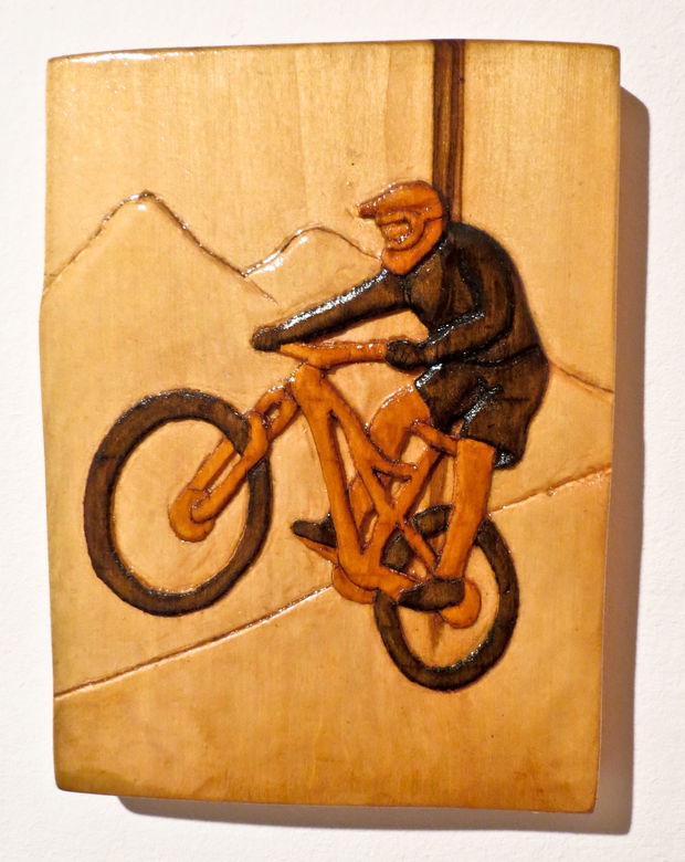 Sculptura biciclist handmade