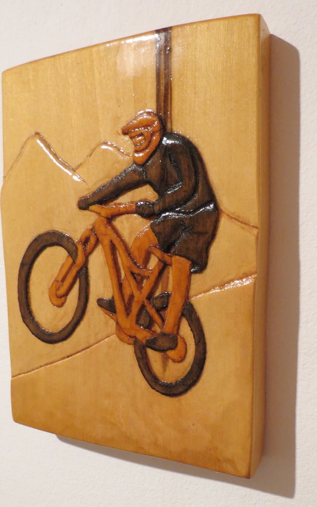 Sculptura biciclist handmade