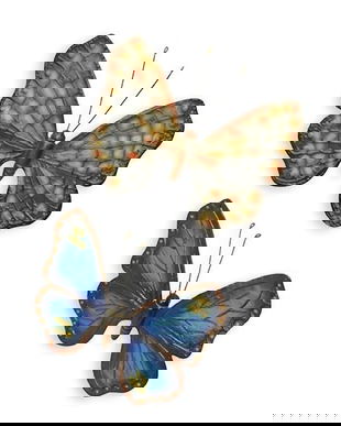 Set doi fluturi decorativi din fonta