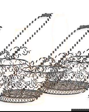 Set doua cosuri din fier forjat antik brown