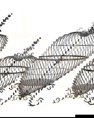 Set doua colivii din fier forjat antik brown