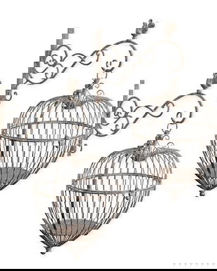 Set doua colivii din fier forjat antik brown