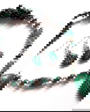 set colier si cercei cu malachit 47010