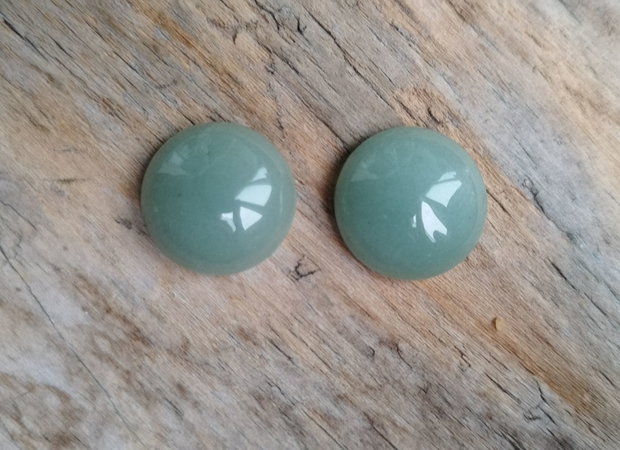 Cabochoane aventurin verde, 16 mm (2 buc)