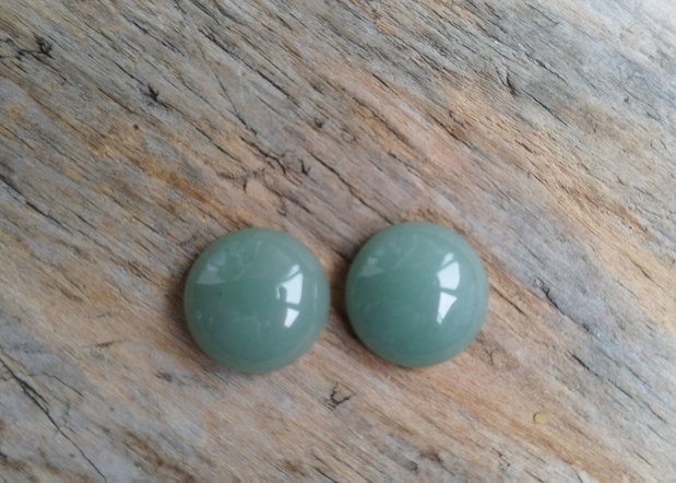 Cabochoane aventurin verde, 16 mm (2 buc)