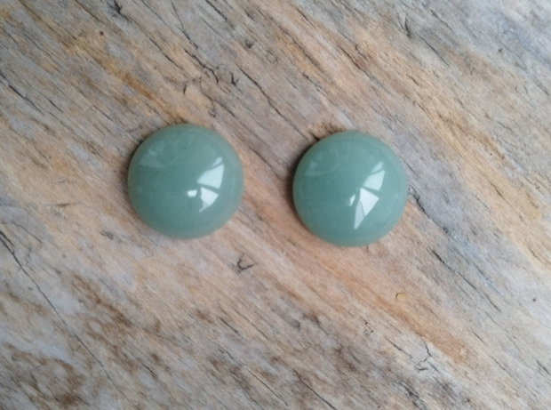 Cabochoane aventurin verde, 16 mm (2 buc)