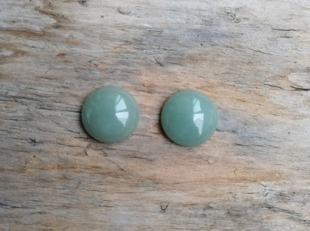Cabochoane aventurin verde, 16 mm (2 buc)
