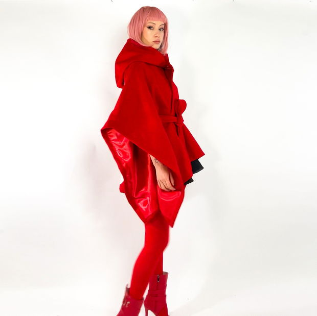 Red poncho grafic design