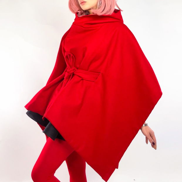 Red poncho grafic design