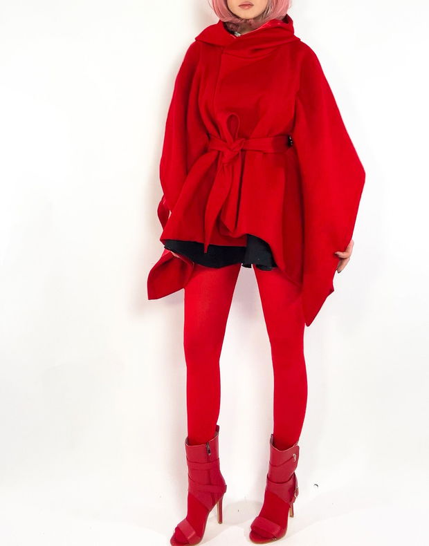 Red poncho grafic design