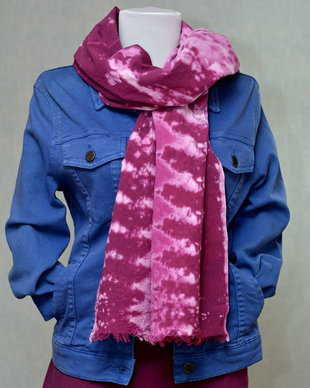 Esarfa din panza topita de bumbac Tie&Dye, unicat