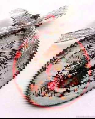 glob pe lemn cu mos craciun 47570