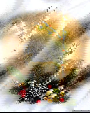 coronita de craciun cu cerb 47709