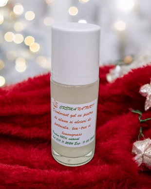 Deodorant natural unisex cu piatra de alaun, portocala si lemongrass
