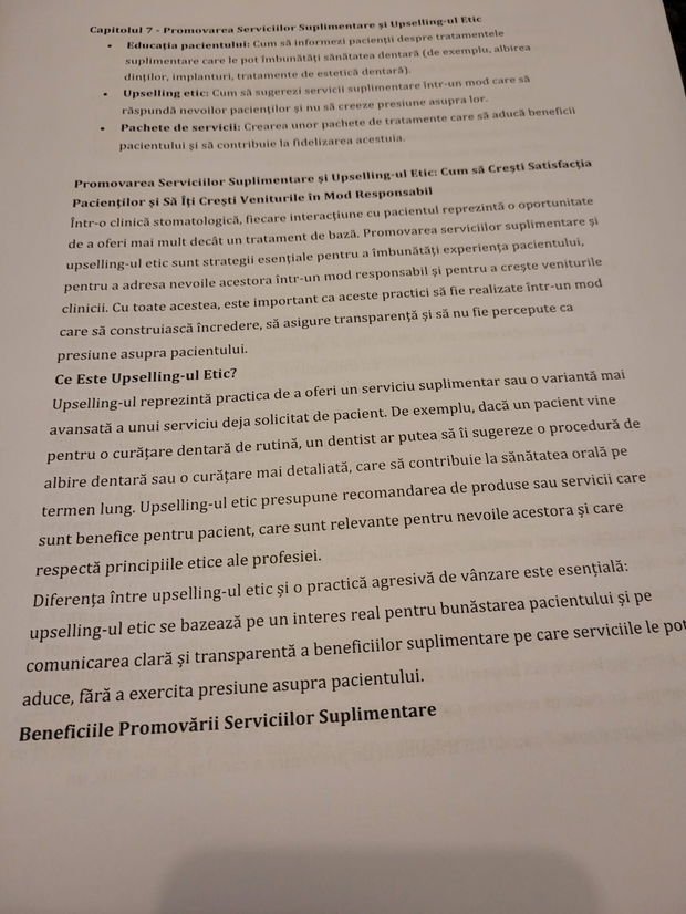 CAIET DE LUCRU - Fidelizarea Pacienților în Clinica Stomatologică: Strategii pentru Succesul Pe Termen Lung