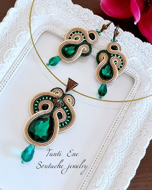 Set soutache emerald