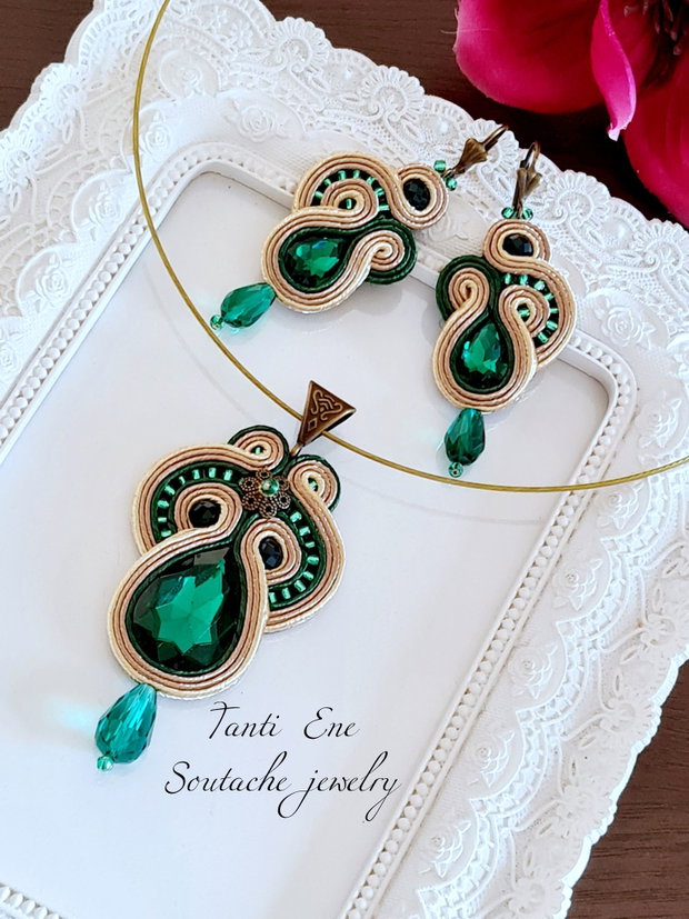 Set soutache emerald