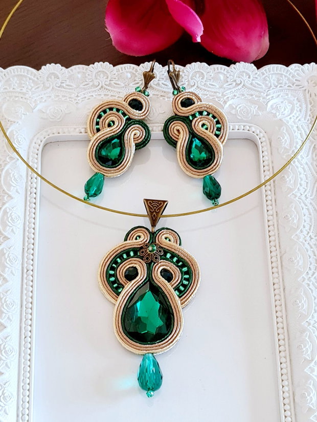 Set soutache emerald