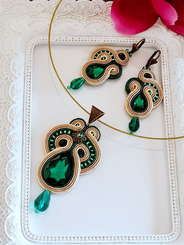 Set soutache emerald