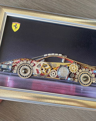 Masina model Ferrari Cod M 659・Tablou masini・Cadouri pentru prieteni・Masini de epoca・Colaj accesorii metalice