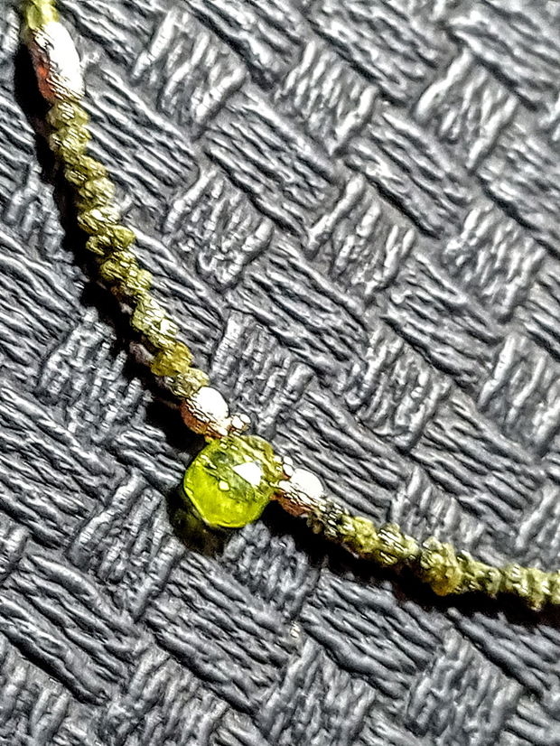 Colier argint diamant brut verde peridot brioleta lant argint minimalist boho chic trendy - Transport gratuit