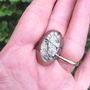 Inel Pirita druzy si Argint 925 - IN1450 - Inel auriu vintage, inel reglabil, bijuterii pirita, inel pietre semipretioase, cadou romantic, inel cadou, bijuterii cadou, cristaloterapie