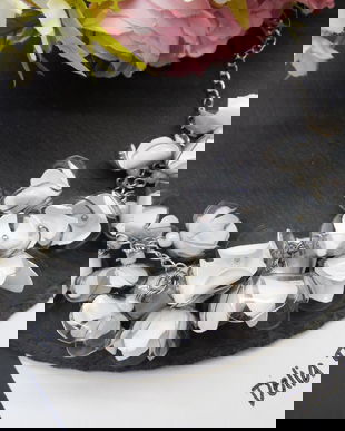 Colier statement handmade unicat - PET-uri (plastic) reciclate - flori (cod1117)