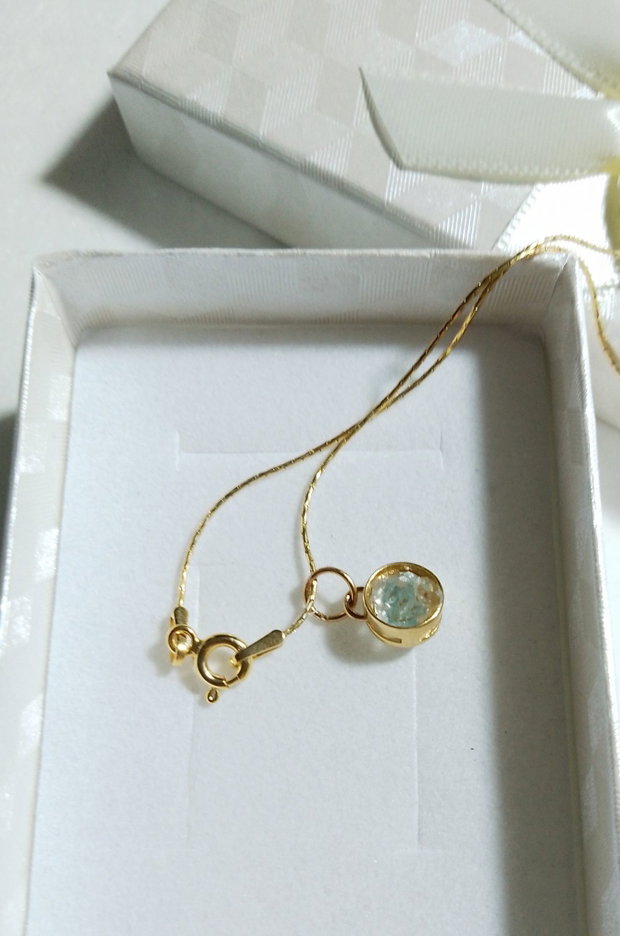 Colier argint aurit, cuarț herkimer diamond și turmalina Paraiba