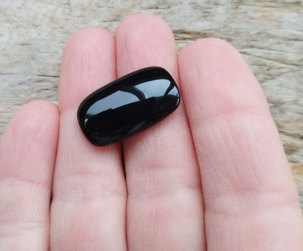 Cabochon onix negru, 25x15 mm