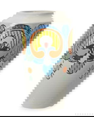 Vaza Art Deco din portelan pictat