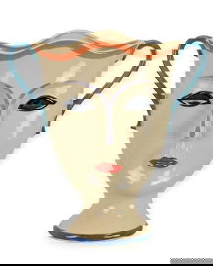 Vaza fata umana din portelan pictat