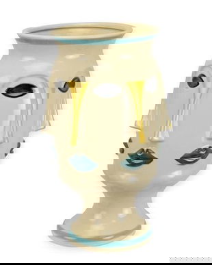 Vaza fata umana din portelan pictat