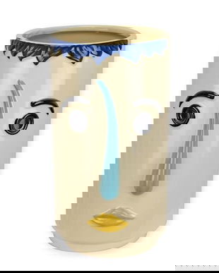 Vaza fata umana din portelan pictat