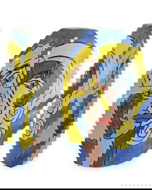 Vaza din portelan pictat cu motive abstracte