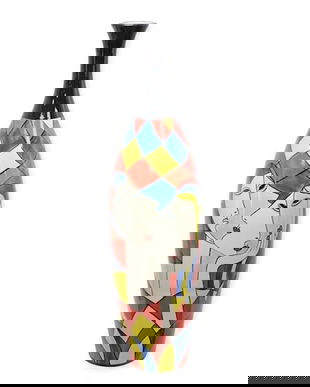 Vaza din portelan pictat cu motive abstracte